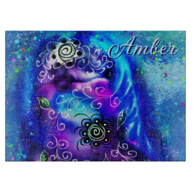 Tabla De Cortar Dolphin azul azul azul Verde azulado costero Nauti (Anverso)