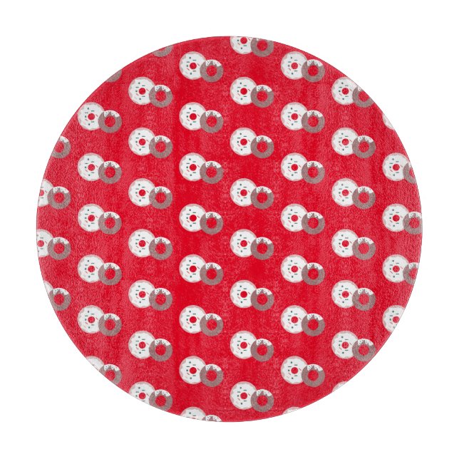 Tabla De Cortar Donas De Navidad Purpurina Panadería    (Anverso)