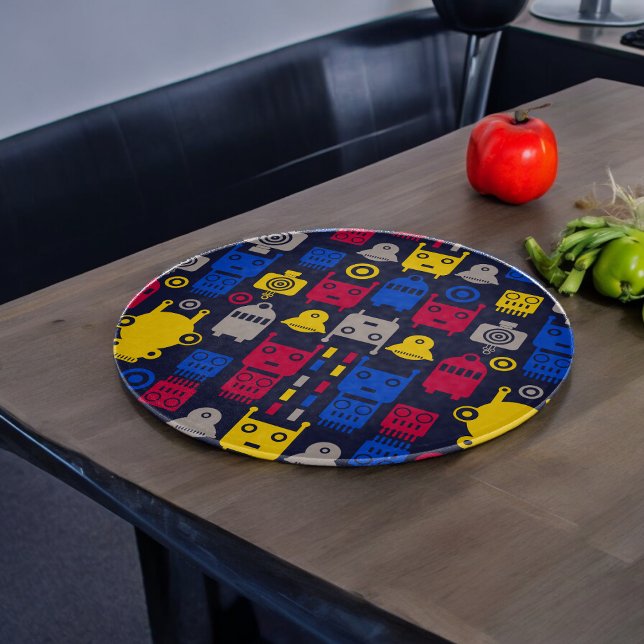Tabla De Cortar Doodle Alien Spaceship y Patrón Robot (Chopping Board)