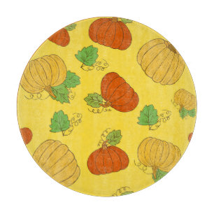 Tabla De Cortar Doodle de calabaza: Mano sin soldadura
