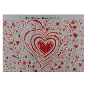 Tabla De Cortar Doodle del corazón