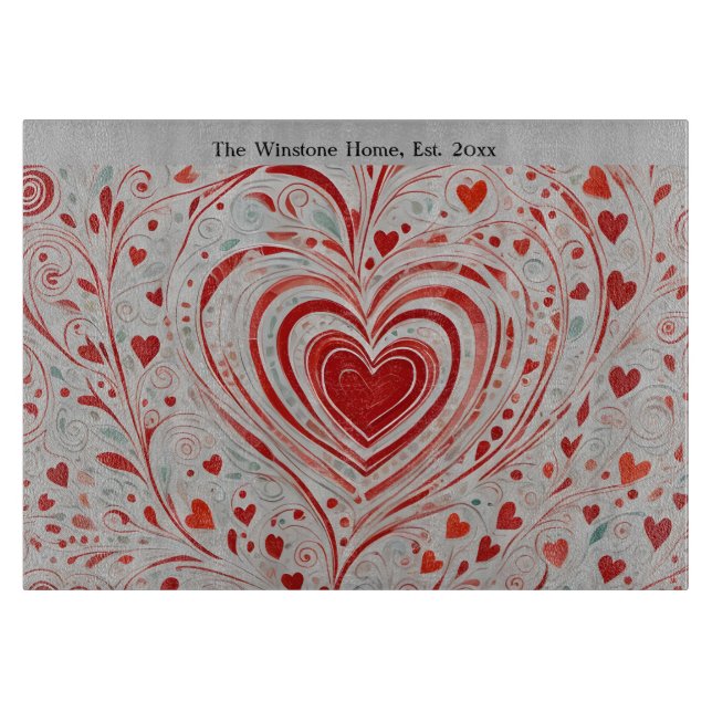 Tabla De Cortar Doodle del corazón (Anverso)