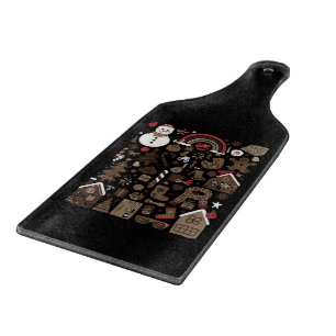 Tabla De Cortar Doodles de Navidad Árboles Vintage Fiesta Retro