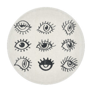 Tabla De Cortar Doodles de ojos antiguos: bocetos de moda