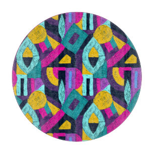 Tabla De Cortar Doodles retro: arte pop geométrico.