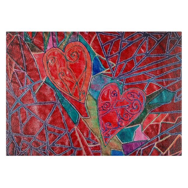Tabla De Cortar Dos corazones (Anverso)