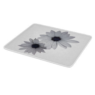 Tabla De Cortar dos flores blancas