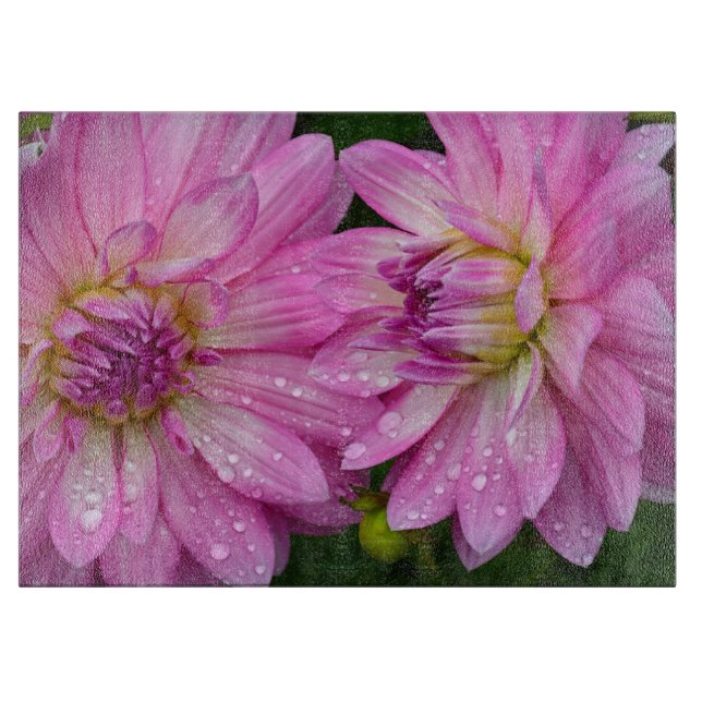 Tabla De Cortar Dos flores de dahlia rosa (Anverso)