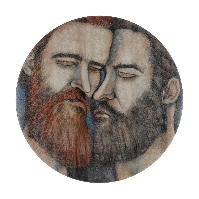 Tabla De Cortar Dos hombres con barba (Anverso)