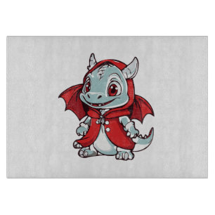 Tabla De Cortar Dragón Albino en Rojo