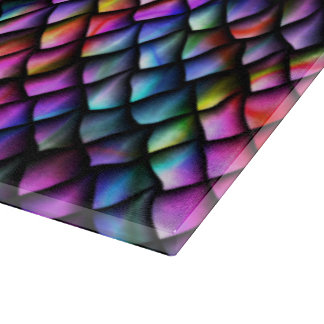 Tabla De Cortar Dragón Arcoiris Escala tablero de corte de vidrio