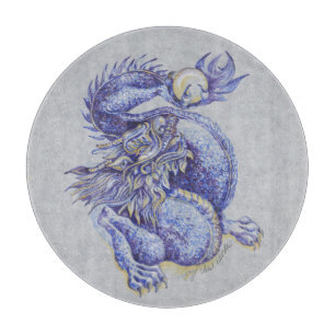Tabla De Cortar Dragón azul