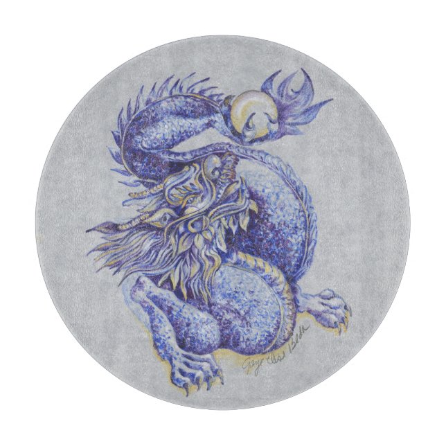Tabla De Cortar Dragón azul (Anverso)