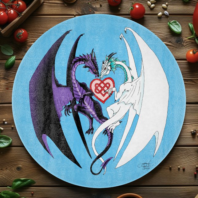 Tabla De Cortar Dragon Love Heart Blue (Subido por el creador)
