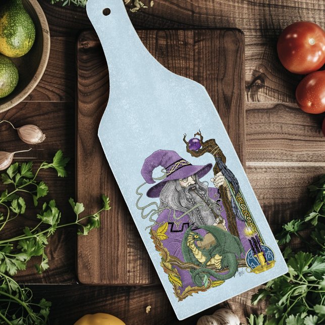 Tabla De Cortar Dragón Mago Celta Fantasía Púrpura (Subido por el creador)