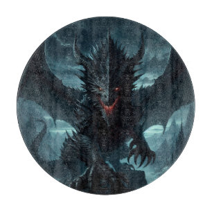 Tabla De Cortar Dragón medieval oscuro