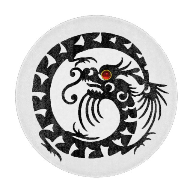 Tabla De Cortar DRAGÓN SNAKE, negro, blanco, rojo (Anverso)