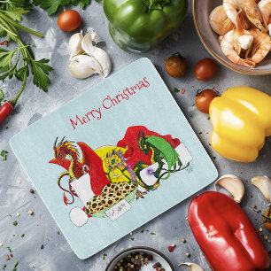 Tabla De Cortar Dragones de cocina de la leche de Santa