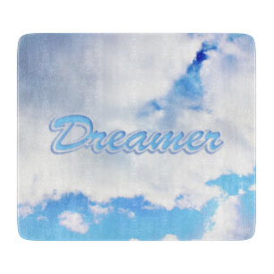Tabla De Cortar Dreamer puffy nubes blancas y cielo azul