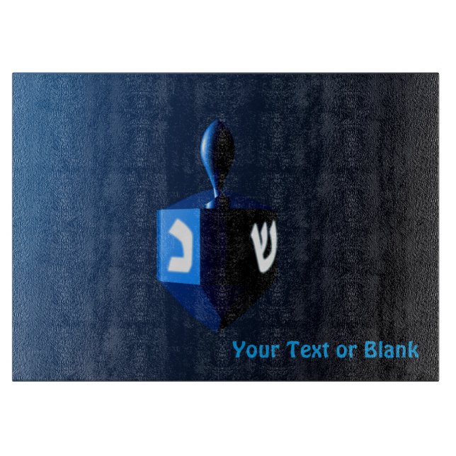 Tabla De Cortar Dreidel azul brillante (Anverso)