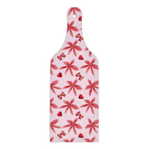 Tabla De Cortar Dulce Patrón Floral Rojo de Corazón Sin Costuras F