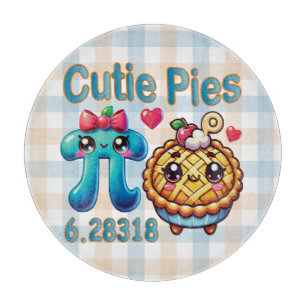 Tabla De Cortar Dulces “Cutie Pies” Símbolo de Pi Adorable y Juego