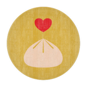 Tabla De Cortar Dumpling Love Longan Glass Cutting Board