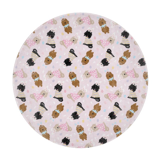 Tabla De Cortar Easter Bunny Goldendoodle Dogs (Anverso)