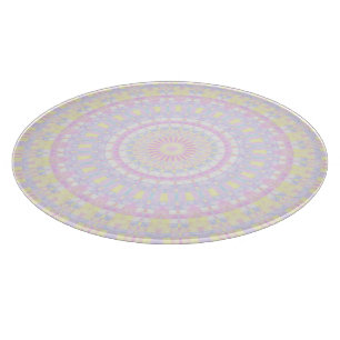 Tabla De Cortar Ecléctico Intrincado Boho Colorido Pastel Mandala