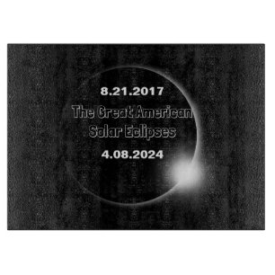 Tabla De Cortar Eclipse solar con doble fecha 2024 & 2017