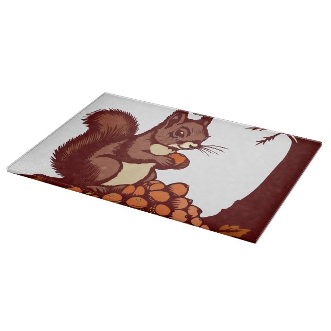 Tabla De Cortar  🐿️ Écureuil d'Automne – Accessoire de Cuisine (Borde)