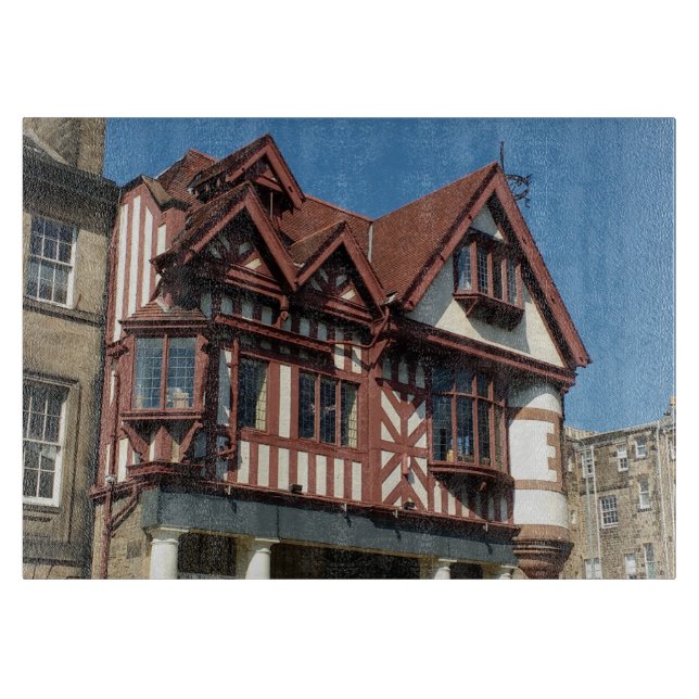 Tabla De Cortar Edificio de armazones de encino Tudor, Edimburgo,  (Anverso)