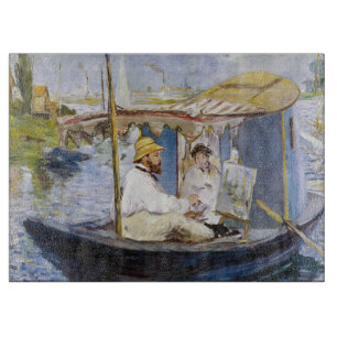 Tabla De Cortar Edouard Manet - Monet en su barco estudio