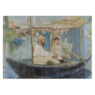 Tabla De Cortar Edouard Manet - Pintura de Monet en su barco de es