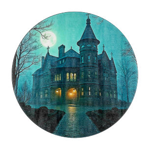Tabla De Cortar Eerie Victorian Mansion Moonlight