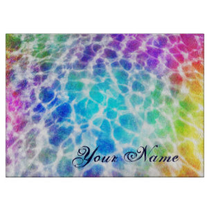 Tabla De Cortar Efecto ondulado del arco iris del Hippie de Tiedye
