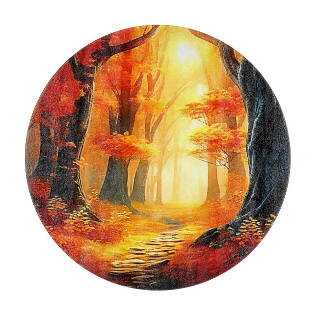 Tabla De Cortar El abrazo del otoño: Sendero Forestal feroz (Anverso)