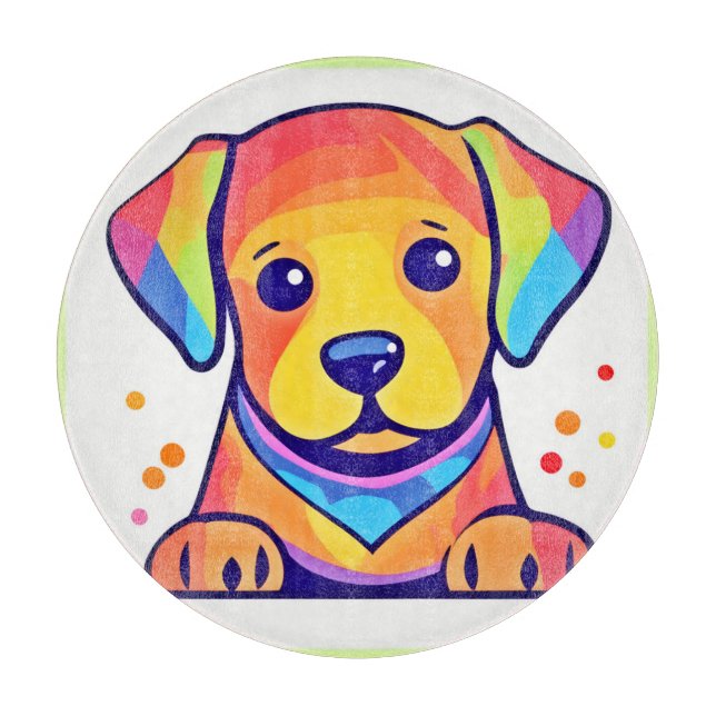Tabla De Cortar El amor de los cachorros arcoiris (Anverso)