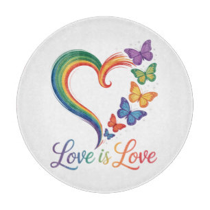 Tabla De Cortar el amor es amor lgbt mariposa corazón arcoíris