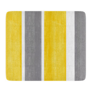 Tabla De Cortar El blanco gris amarillo raya 2 modernos