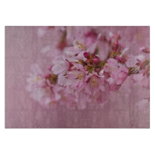 Tabla De Cortar El cerezo sakura florece con reflexiones rosa páli