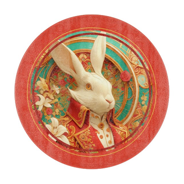 Tabla De Cortar El Código de Vestido Real de Conejo, Pascua, (Anverso)