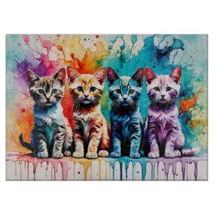 Tabla De Cortar El Cuarteto Colorido: ¡Patas y Pintura!