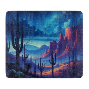 Tabla De Cortar El desierto de noche al suroeste