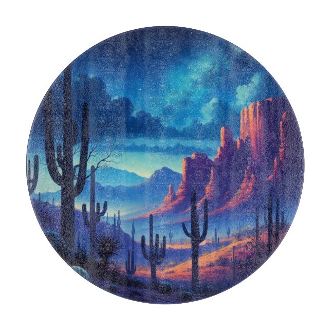 Tabla De Cortar El desierto de noche al suroeste (Anverso)