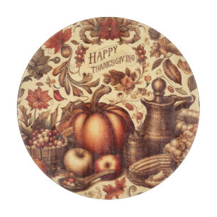 Tabla De Cortar El Día de Acción de Gracias Feliz Vintage/Classic