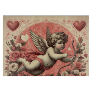 Tabla De Cortar El día de San Valentín clásico/vintage/retro cupid
