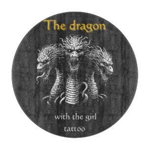 Tabla De Cortar El dragón con el tatuaje Chica - Gracioso oscuro