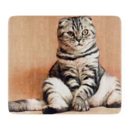 Tabla De Cortar El Gatito Cute Se Extiende