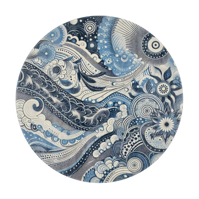 Tabla De Cortar El Home Studio Indigo Bloom (Anverso)